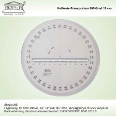 Vollkreis-Transporteur 360° 13 cm